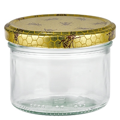 Bild 300g Honigglas mit Bienenwabe Deckel BasicSeal UNiTWIST