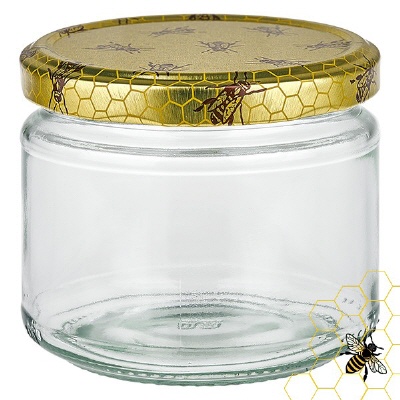 Bild 400g Honigglas mit Bienenwabe Deckel BasicSeal UNiTWIST