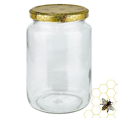 Bild 1000g Honigglas mit Bienenwabe Deckel BasicSeal UNiTWIST