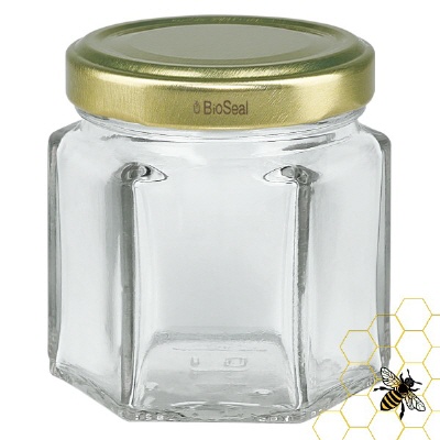 Bild 60g Honigglas mit goldenem Deckel BioSeal UNiTWIST