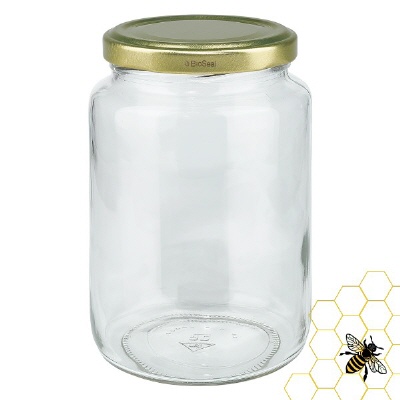 Bild 1000g Honigglas mit Bienenwabe Deckel BioSeal UNiTWIST